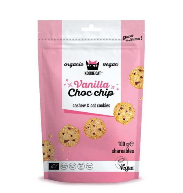 Cookie cu vanilie si ciocolata bio  100g Kookie Cat