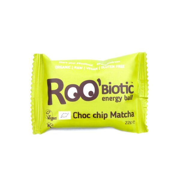 Biluta energizanta cu ciocolata si matcha bio 22g Roobar